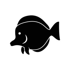 Coral fish icon for ocean creature or seafood