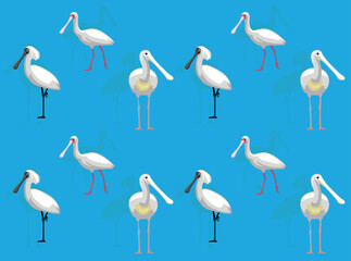 Bird Spoonbill Character Seamless Wallpaper Background