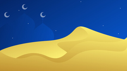 Obraz premium Arabic Islamic Elegant Blue and Golden Luxury Ornamental Background with Islamic Pattern and Decorative Ornament Border Frame