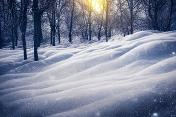 winter forest in the snow