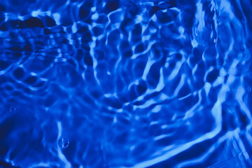 Clean water on blue background