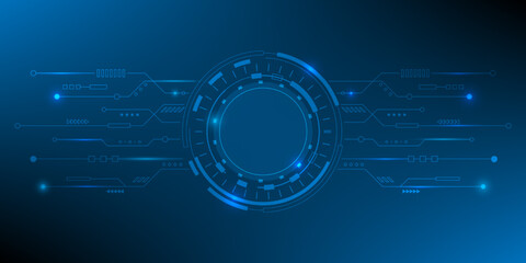 Obraz premium Abstract technology background. Hi tech digital and communication concept. Vector background design with circuit line. Vector illustration.