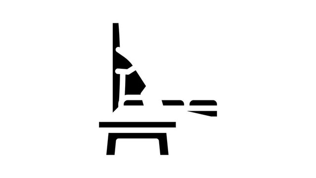 portable chair glyph icon animation