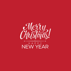 Merry Christmas and Happy New Year Design, Set of Typography