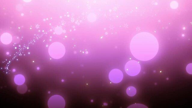 Particle Glow Bokeh and Shine Light on Purple Background. White particle glow with light shine flare on purple background seamless loop.