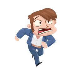 running businessman with suit