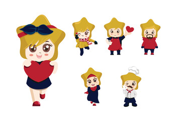 Cute Star Zodiac mascot set, have 6 mascot icon  with different layer and can be adjust.