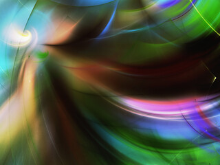blue and green abstract fractal background 3d rendering illustration