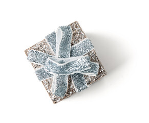 Stylish Christmas gift isolated on white background