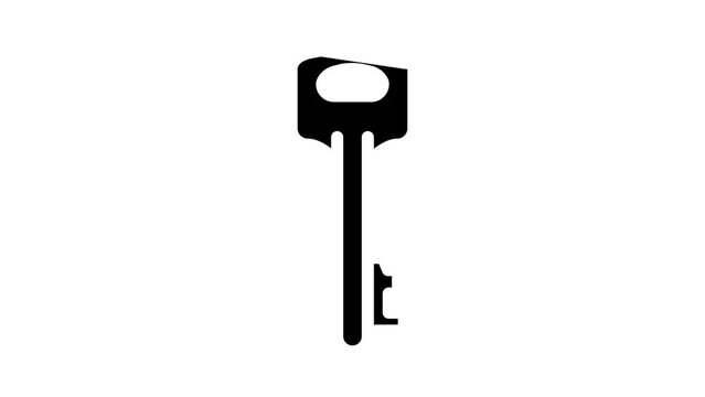 old key glyph icon animation