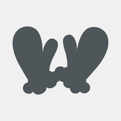 Winter mittens quality vector illustration cut