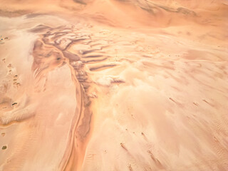 Namibia Desert. Aerial View Sand Dunes near Walvis Bay and Swakopmund. Skeleton Coast. Namibia. Africa.