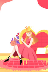 Cartoon hand painting activity Promotion shopping coupon Poster illustration