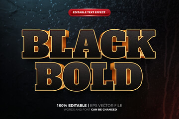 Black Bold Gold 3D Text Effect(Multiple values)
