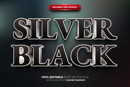 Silver Black 3D Text Effect