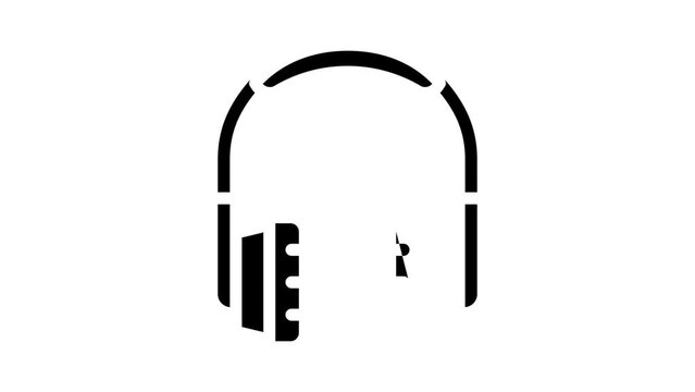 headphones electronic glyph icon animation
