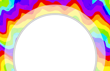 レインボーカラーを使った背景枠
