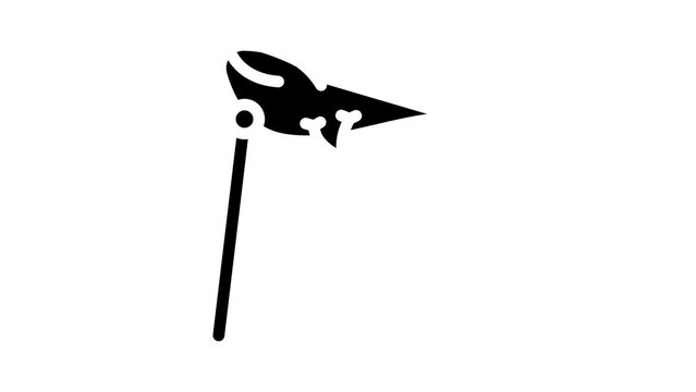 big inflatable kite glyph icon animation