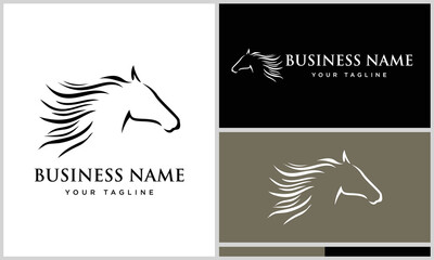 line art horse head logo