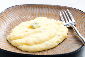 still life of mashed potatoes