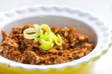 Asian style chicken meat with sauce