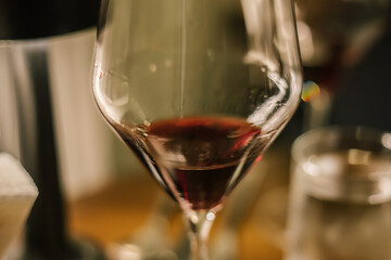 Delicious dinner with wine red and for a friendly, in a bar or a restaurant