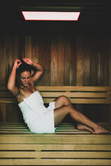 Woman in Sauna