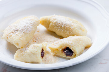 sweet dumplings filled with plum jam