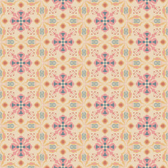 New Year Floral Seamless Pattern Background Garden Nature Damask Aboriginal Ornament Art