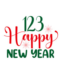 Fototapeta premium Happy New Year Clip Art, New Year, 2023 svg, Happy New Year 2023 SVG Bundle, New Year SVG, New Year Shirt