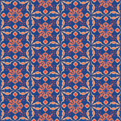 New Year Floral Seamless Pattern Background Garden Nature Damask Aboriginal Ornament Art