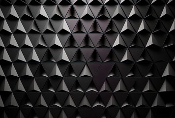 Obraz premium Background is amorphous. a triangular grid. black triangles with rounded edges from a different angle. Generative AI