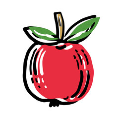 Apple Free hand vector drawing. Vector object of a red apple with a white background, for graphic designers.