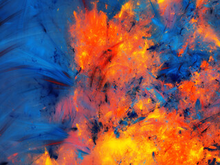 blue and orange abstract fractal background 3d rendering illustration