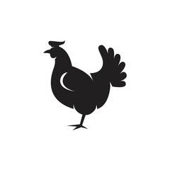 Hen or chicken silhouette isolated