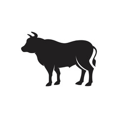 Silhouette of a standing cow