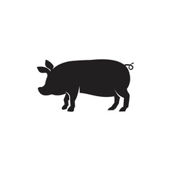 Pig Silhouette Farm Animal