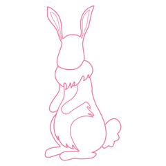 Lined Rabbit Illustration