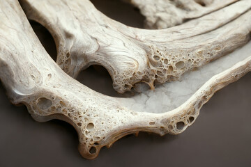 Macro view of bone structure illustration. 2D illustration - obrazy, fototapety, plakaty
