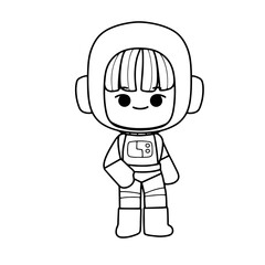 space kid outline