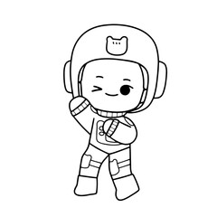 space kid outline