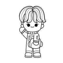 space kid outline