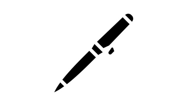 pen school stationery glyph icon animation