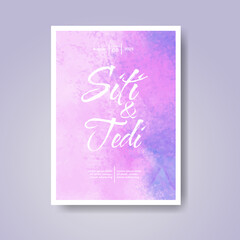 Wedding invitation with abstract watercolor background