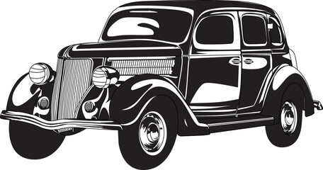 Retro stylish car silhouette vector 