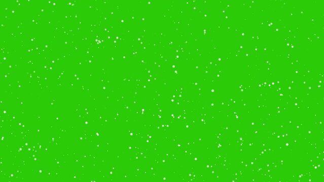 Snow storm overlay green screen. Winter, slowly falling flakes with lateral wind effect. High quality 4k footage