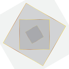 Monotone Square and Gold Background Vector Illustration