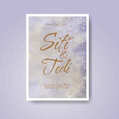 Wedding invitation with abstract watercolor background