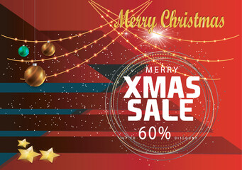 Merry christmas Sale off discount creative vector�image
