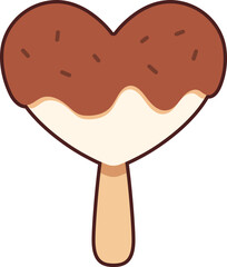 ice cream heart Icon Elements Flat sticker black Style